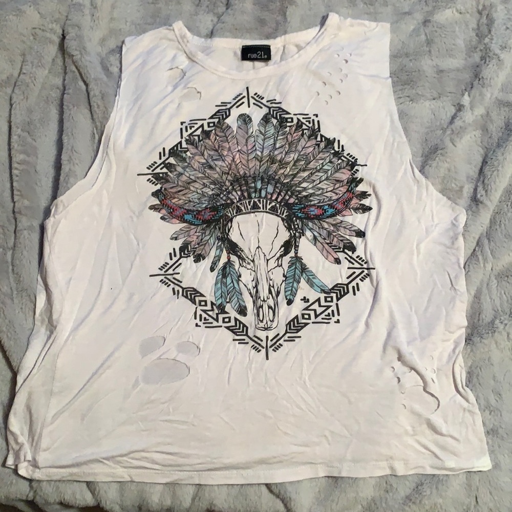 Rue21 tank top with laser cut holes
